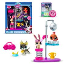 Pacote de jogos Littlest Pet Shop Disco Nights com 3 Bobble Head Pacote de jogos Littlest Pet Shop Disco Nights com 3 Bobble Head
