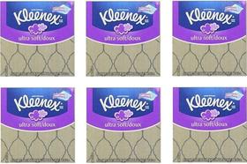 Pacote de lenços faciais Kleenex Ultra Soft 3-PLY com 6 cubos Pacote de lenços faciais Kleenex Ultra Soft 3-PLY com 6 cubos