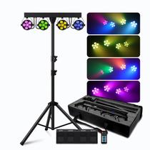 Pacote de luzes de DJ Telbum RGBW, iluminação de palco LED com suporte