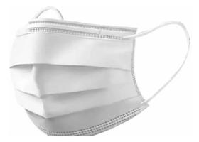 Pacote de Máscara Descartável Branca 50 unidades Hospitalar Tripla Camada de Proteção Com Clip Nasal