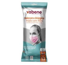 Pacote de mascara descartavel rosa com 12uni vabene Pacote de mascara descartavel rosa com 12uni vabene