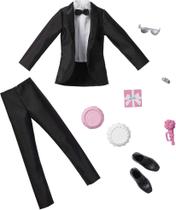Pacote de moda e acessórios Barbie Bridal Set com noivo Ken