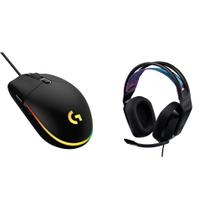 Pacote de mouse com fio Logitech G335 + G203 para jogos preto