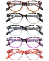 Pacote de óculos de leitura JOLISU com 5 óculos de bloqueio de luz azul +2,75