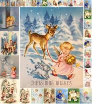Pacote de papel Flonz Decoupage 35 folhas de 15x20cm Vintage Christmas