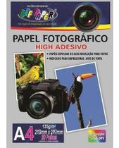 Pacote de Papel Fotográfico Adesivo Brilhante A4 135g Com 20 Folhas Unidade