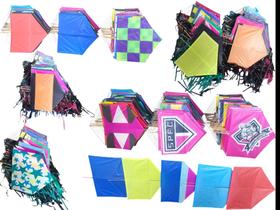 Pacote de Pipa Murcha Murcha Sortidos Pequeno C/ Rabiola ou S/ Rabiola Para Empinar e Decoração Pacote de Pipa Murcha Murcha Sortidos Pequeno C/ Rabiola ou S/ Rabiola Para Empinar e Decoração