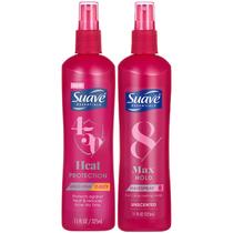 Pacote de produtos para modelagem de cabelo Suave Heat Protection e spray de cabelo Pacote de produtos para modelagem de cabelo Suave Heat Protection e spray de cabelo