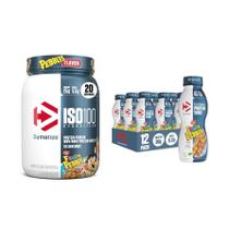 Pacote de Proteína Dymatize Fruity Pebbles Shake 12 un. + ISO100 20 porções