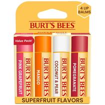 Pacote de protetor labial Burt's Bees, toranja rosa, manga e coco