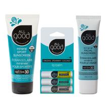 Pacote de protetor solar e protetor labial All Good SPF 30+ e SPF 15