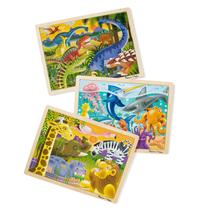 Pacote de quebra-cabeça Melissa e Doug Dinosaur, Safari, Ocean Pacote de quebra-cabeça Melissa e Doug Dinosaur, Safari, Ocean