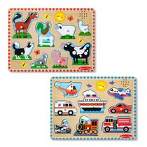 Pacote de quebra-cabeça sonoro Melissa & Doug para crianças de 2 a 5 anos