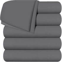 Pacote de roupa de cama Flat Sheets Utopia, 6 microfibras macias escovadas completas