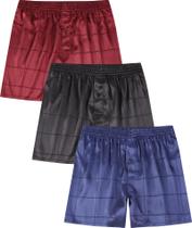 Pacote de roupa íntima masculina Satin Boxers Jveyvth Silk Feeling Pacote de roupa íntima masculina Satin Boxers Jveyvth Silk Feeling
