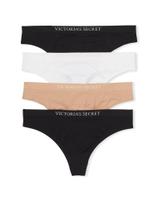 Pacote de roupas íntimas Victoria's Secret Seamless Thong, tecido liso, calcinhas femininas, pacote com 4, multi (XXL)