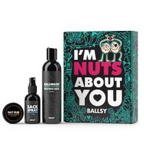 Pacote de sacos de presente Ballsy Nuts About You Ballwash Sack Spray NutRub Pacote de sacos de presente Ballsy Nuts About You Ballwash Sack Spray NutRub