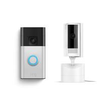 Pacote de segurança Ring Battery Doorbell + Ring Pan-Tilt Cam