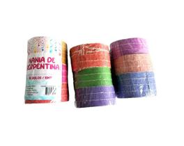Pacote de Serpentina Colorida 10 rolos de 10m Carnaval -30un