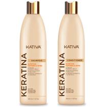 Pacote de shampoo e condicionador Kativa Keratin 355mL x 2
