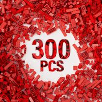 Pacote de sortimento Building Bricks Bulk 300 unidades vermelhas para Lego