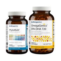 Pacote de suplementos Metagenics PhytoMulti Without Iron & OmegaGenics EPA-DHA 720 Pacote de suplementos Metagenics PhytoMulti Without Iron & OmegaGenics EPA-DHA 720