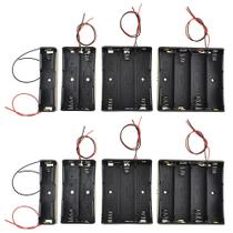 Pacote de suporte de bateria HAHIYO 18650 com fio de 8 peças preto Pacote de suporte de bateria HAHIYO 18650 com fio de 8 peças preto