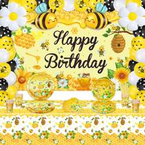 Pacote de suprimentos de festa Bee Birthday Party Bee Themed Kids Pacote de suprimentos de festa Bee Birthday Party Bee Themed Kids