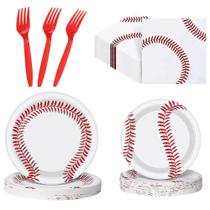 Pacote de suprimentos para festas de beisebol LMJUNZZ serve 30 crianças