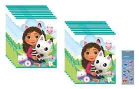 Pacote de suprimentos para festas Gabbys Dollhouse com 16 sacolas de saque Pacote de suprimentos para festas Gabbys Dollhouse com 16 sacolas de saque