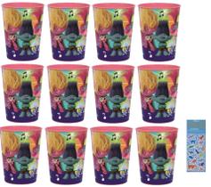 Pacote de suprimentos para festas Unique Trolls com 12 copos reutilizáveis de 480 ml Pacote de suprimentos para festas Unique Trolls com 12 copos reutilizáveis de 480 ml