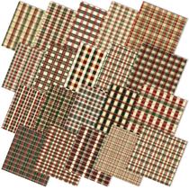 Pacote de tecido FuWeave Vintage Christmas, acolchoado de Natal, 25 x 25 cm, 60 unidades