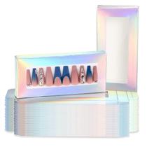 Pacote de unhas falsas Noverlife Holographic com 30 bandejas de papel