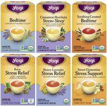Pacote de variedades de chá de ervas Yogi, 96 sacos orgânicos para alívio do estresse