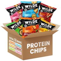 Pacote de variedades Wilde Chips de proteína 12 x 37,7 g de alto teor de proteína Pacote de variedades Wilde Chips de proteína 12 x 37,7 g de alto teor de proteína