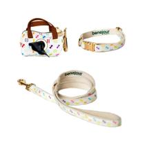 Pacote Dog Walk Green Pet Bonejour White Petite com acessórios Pacote Dog Walk Green Pet Bonejour White Petite com acessórios
