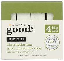 Pacote econômico de sabonete Alaffia Peppermint Good 4 unidades e 600 ml Pacote econômico de sabonete Alaffia Peppermint Good 4 unidades e 600 ml