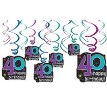 Pacote econômico Hanging Swirl Decorations Amscan 40th Celebration Pacote econômico Hanging Swirl Decorations Amscan 40th Celebration