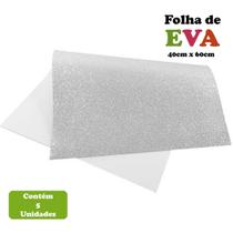 Pacote Eva Emborrachado 5 Unidades C/ Glitter 40x60cm