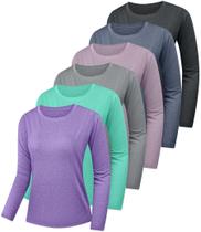 Pacote feminino Rash Guard Kinglaman Quick Dry Fit UPF 50+ com 6