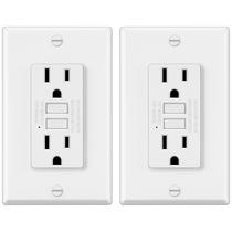 Pacote GFCI Outlets ELECTECK de 15 A com 2 unidades, não resistente a violações, branco