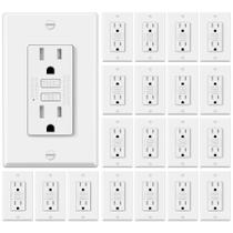 Pacote GFCI Outlets ELECTECK de 15 A e 20 com indicador LED branco Pacote GFCI Outlets ELECTECK de 15 A e 20 com indicador LED branco