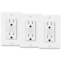 Pacote GFCI Outlets ELECTECK de 15 ampères com indicador LED branco Pacote GFCI Outlets ELECTECK de 15 ampères com indicador LED branco