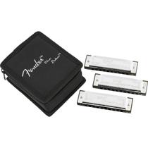 Pacote Harmonica Fender Blues Deluxe de 3 com estojo (C, G, A)