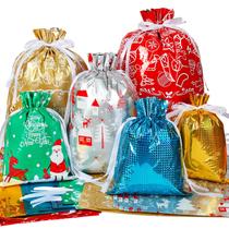 Pacote HRX: 30 peças de alumínio com cordão, sacolas de presente de Natal variadas