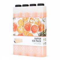 Pacote Ice Packs TOURIT de 4 geles refrigeradores de laranja reutilizáveis