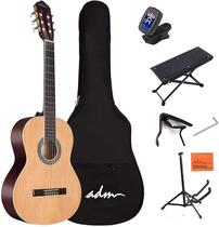 Pacote Inicial de Guitarra Acústica Clássica ADM 39 Polegadas - Tamanho Real