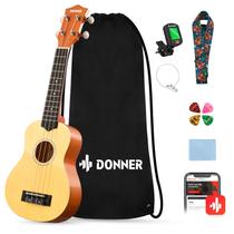 Pacote inicial Ukulele Donner Soprano de 21 polegadas para iniciantes