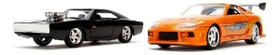 Pacote Jada 1:32 Dom's Dodge Charger Brian's Toyota Supra F&ampf