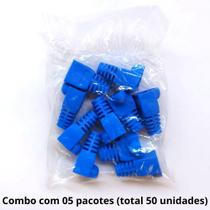 Pacote / Kit com 50 unid. capas para Plug RJ45 Azul